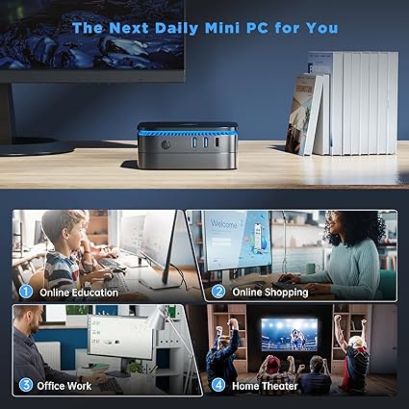 KAMRUI AK1PLUS Mini PC with Intel Alder Lake N97(up to 3.60 GHz), 16GB RAM 512GB ROM Small Desktop Computer, 4K UHD Mini - Image 2