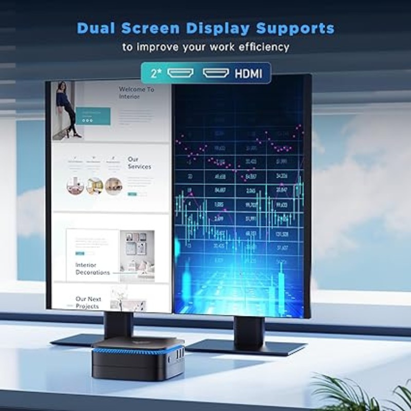 KAMRUI AK1PLUS Mini PC with Intel Alder Lake N97(up to 3.60 GHz), 16GB RAM 512GB ROM Small Desktop Computer, 4K UHD Mini - Image 4